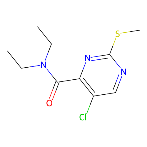 5-chloro-N,N-diethyl-2-methylsulfanylpyrimidine-4-carboxamide structure
