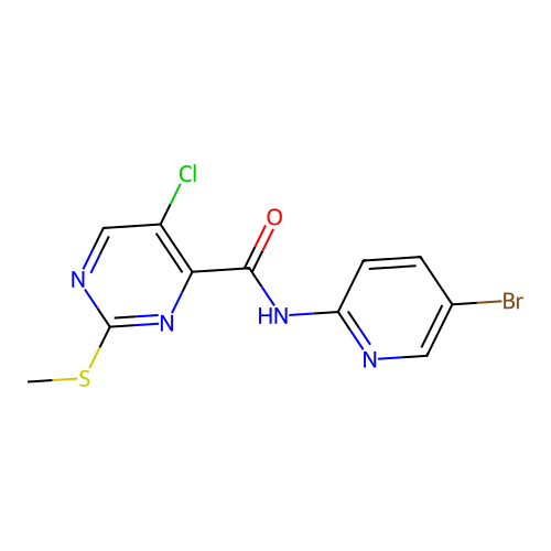N-(5-bromopyridin-2-yl)-5-chloro-2-methylsulfanylpyrimidine-4-carboxamide structure