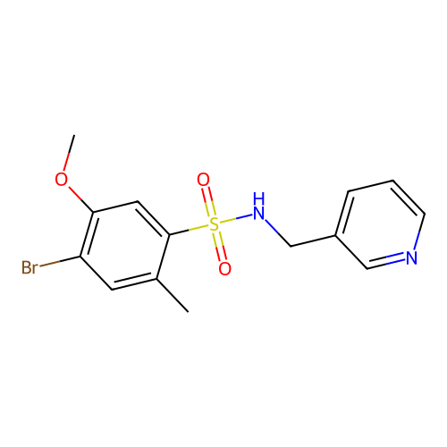 4-bromo-5-methoxy-2-methyl-N-(pyridin-3-ylmethyl)benzenesulfonamide structure