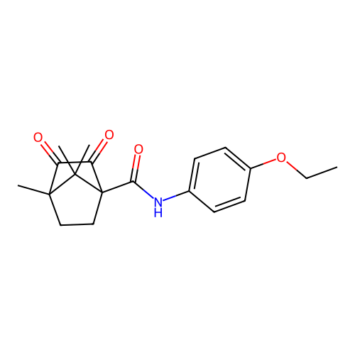 N-(4-Ethoxyphenyl)-4,7,7-trimethyl-2,3-dioxobicyclo[2.2.1]heptane-1-carboxamide structure