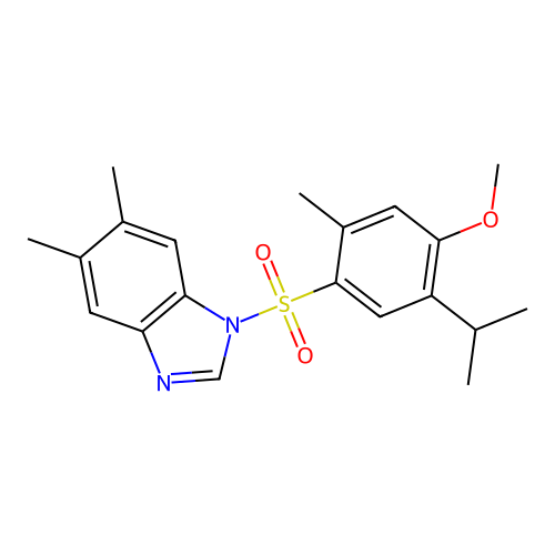 1-[4-methoxy-2-methyl-5-(propan-2-yl)benzenesulfonyl]-5,6-dimethyl-1H-1,3-benzodiazole structure