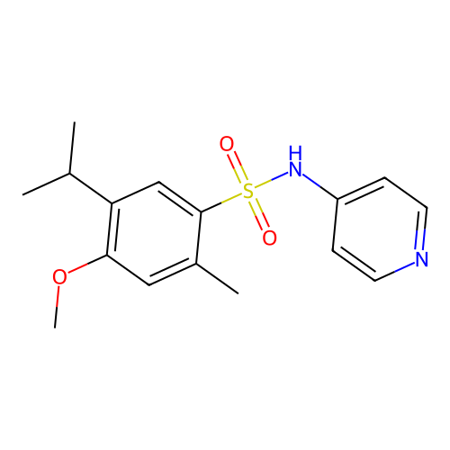 {[4-Methoxy-2-methyl-5-(methylethyl)phenyl]sulfonyl}-4-pyridylamine structure