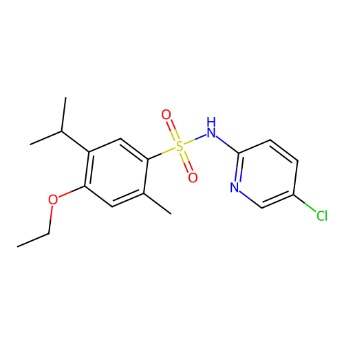 N-(5-chloropyridin-2-yl)-4-ethoxy-2-methyl-5-propan-2-ylbenzenesulfonamide structure