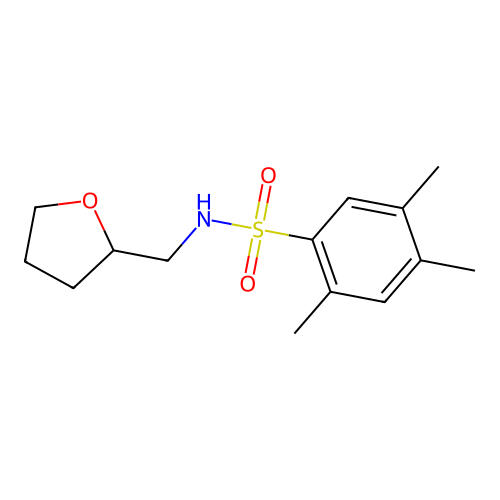 2,4,5-trimethyl-N-(oxolan-2-ylmethyl)benzenesulfonamide structure
