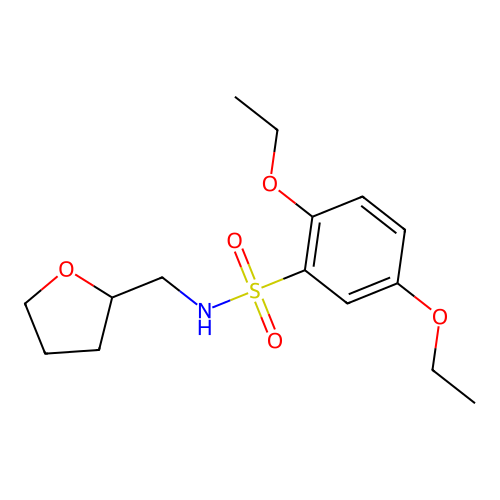 2,5-diethoxy-N-(oxolan-2-ylmethyl)benzenesulfonamide structure