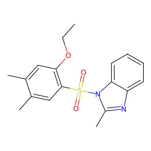 1-[(2-ethoxy-4,5-dimethylphenyl)sulfonyl]-2-methyl-1H-benzimidazole structure