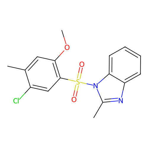 1-[(5-chloro-2-methoxy-4-methylphenyl)sulfonyl]-2-methyl-1H-benzimidazole structure