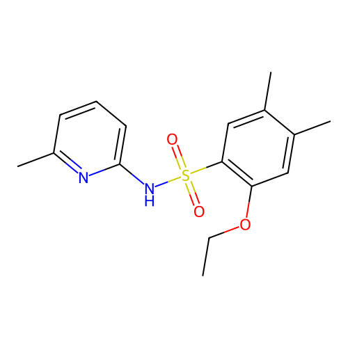 2-ethoxy-4,5-dimethyl-N-(6-methylpyridin-2-yl)benzenesulfonamide structure