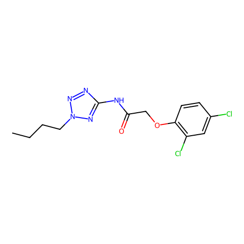 N-(2-butyl-2H-tetrazol-5-yl)-2-(2,4-dichlorophenoxy)acetamide structure