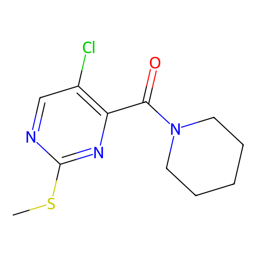 (5-Chloro-2-(methylthio)pyrimidin-4-yl)(piperidin-1-yl)methanone structure