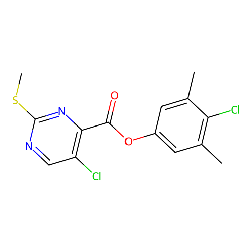 4-Chloro-3,5-dimethylphenyl 5-chloro-2-(methylthio)pyrimidine-4-carboxylate structure