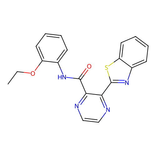 3-(1,3-benzothiazol-2-yl)-N-(2-ethoxyphenyl)pyrazine-2-carboxamide structure