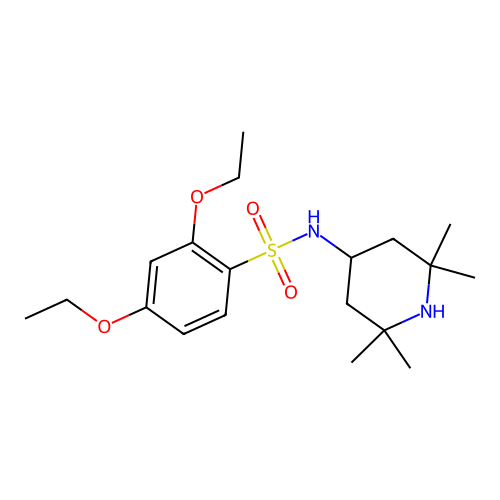 2,4-diethoxy-N-(2,2,6,6-tetramethylpiperidin-4-yl)benzenesulfonamide structure