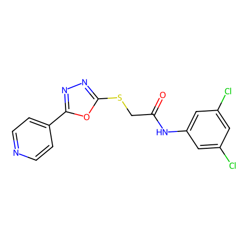 N-(3,5-dichlorophenyl)-2-((5-(pyridin-4-yl)-1,3,4-oxadiazol-2-yl)thio)acetamide structure