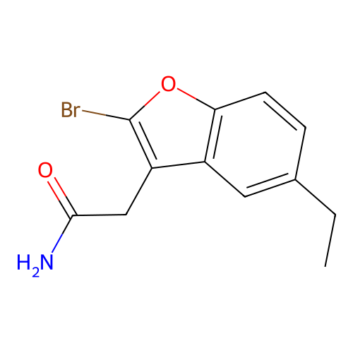 2-(2-Bromo-5-ethyl-1-benzofuran-3-yl)acetamide structure