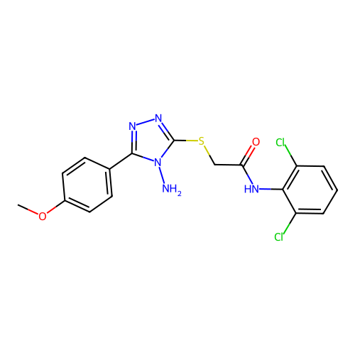 2-{[4-amino-5-(4-methoxyphenyl)-4H-1,2,4-triazol-3-yl]sulfanyl}-N-(2,6-dichlorophenyl)acetamide structure