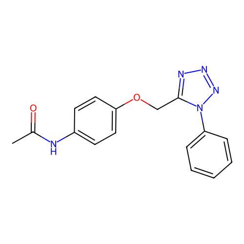 N-{4-[(1-phenyl-1H-tetrazol-5-yl)methoxy]phenyl}acetamide structure