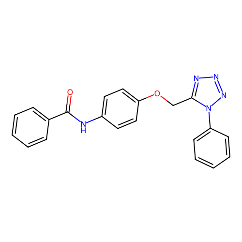 N-{4-[(1-phenyl-1H-tetrazol-5-yl)methoxy]phenyl}benzamide structure