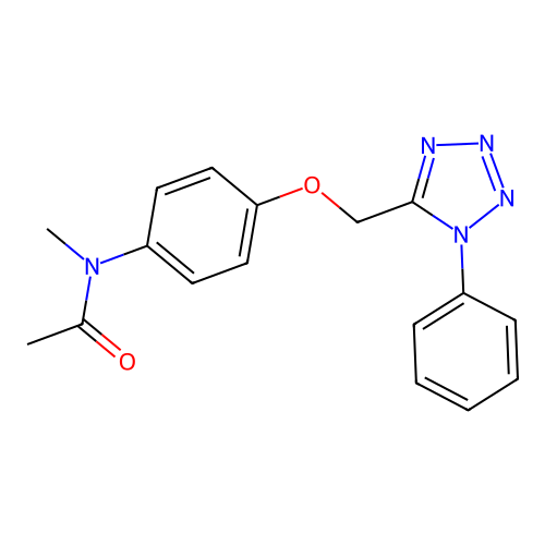 N-methyl-N-{4-[(1-phenyl-1H-tetrazol-5-yl)methoxy]phenyl}acetamide structure