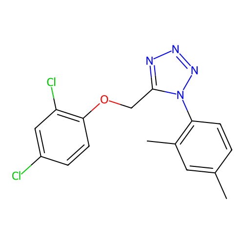 5-[(2,4-dichlorophenoxy)methyl]-1-(2,4-dimethylphenyl)-1H-tetrazole structure