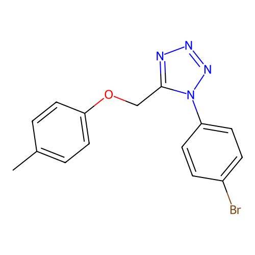 1-(4-bromophenyl)-5-[(4-methylphenoxy)methyl]-1H-tetrazole structure