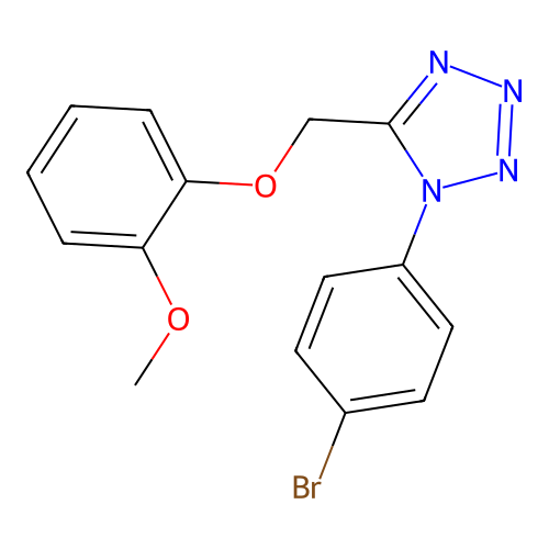 1-(4-bromophenyl)-5-[(2-methoxyphenoxy)methyl]-1H-tetrazole structure