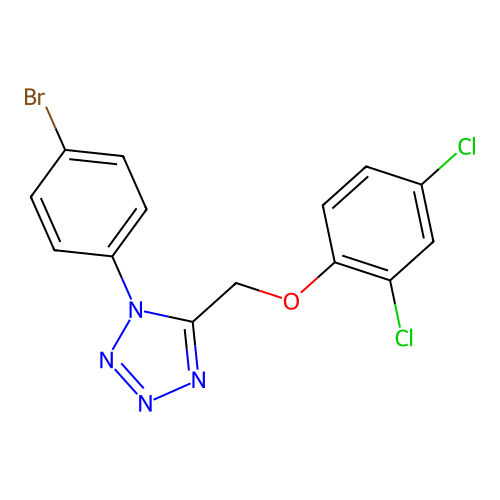 1-(4-bromophenyl)-5-[(2,4-dichlorophenoxy)methyl]-1H-tetrazole structure
