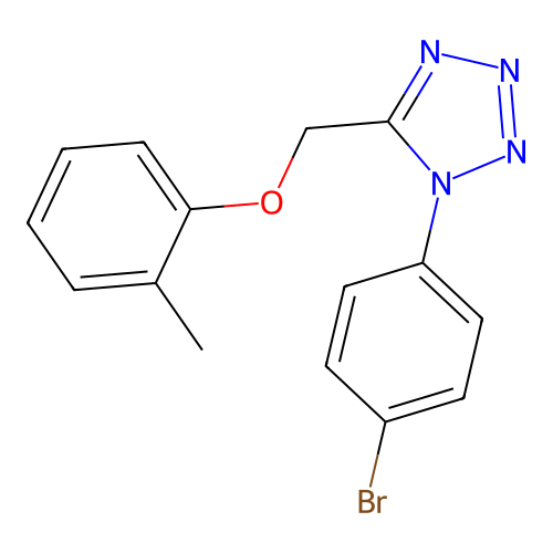 1-(4-bromophenyl)-5-[(2-methylphenoxy)methyl]-1H-tetrazole structure