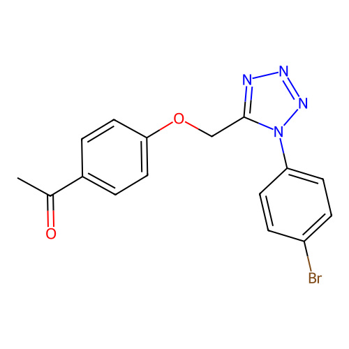 1-(4-{[1-(4-bromophenyl)-1H-tetrazol-5-yl]methoxy}phenyl)ethanone structure
