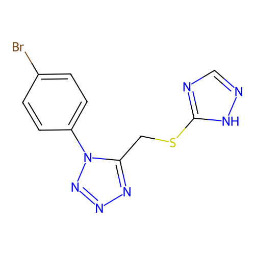 1-(4-bromophenyl)-5-[(4H-1,2,4-triazol-3-ylsulfanyl)methyl]-1H-tetrazole structure