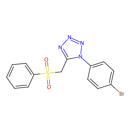 1-(4-bromophenyl)-5-[(phenylsulfonyl)methyl]-1H-tetrazole structure