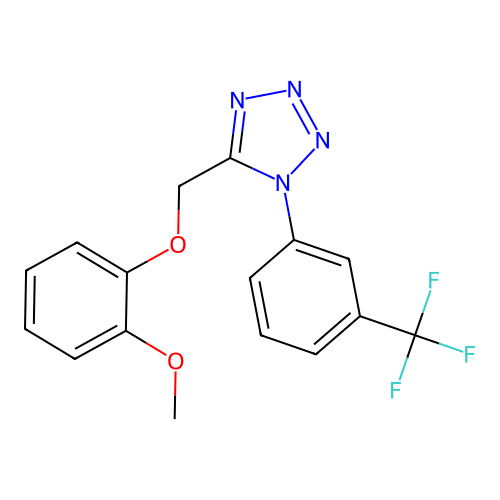 5-[(2-methoxyphenoxy)methyl]-1-[3-(trifluoromethyl)phenyl]-1H-tetrazole structure