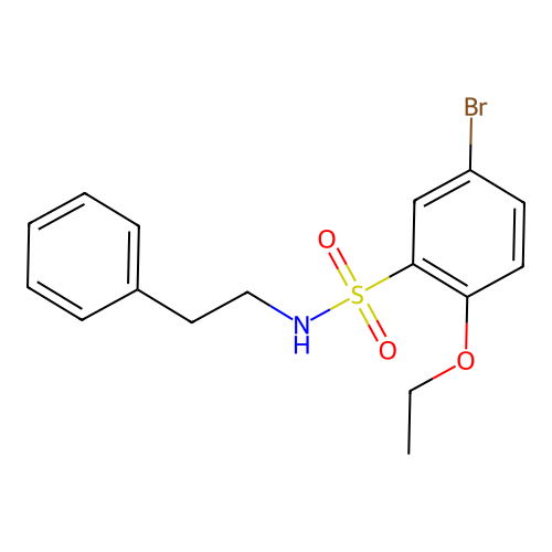 5-bromo-2-ethoxy-N-(2-phenylethyl)benzenesulfonamide structure