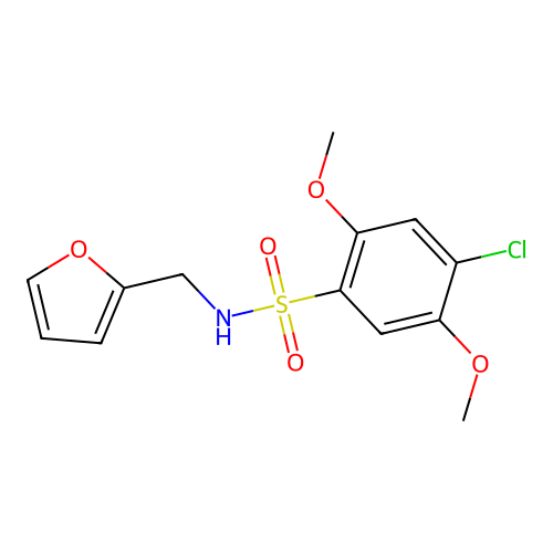 4-chloro-N-(furan-2-ylmethyl)-2,5-dimethoxybenzenesulfonamide structure