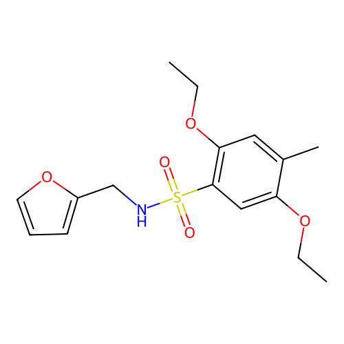 2,5-diethoxy-N-(furan-2-ylmethyl)-4-methylbenzenesulfonamide structure