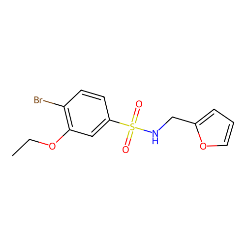4-bromo-3-ethoxy-N-(furan-2-ylmethyl)benzenesulfonamide structure