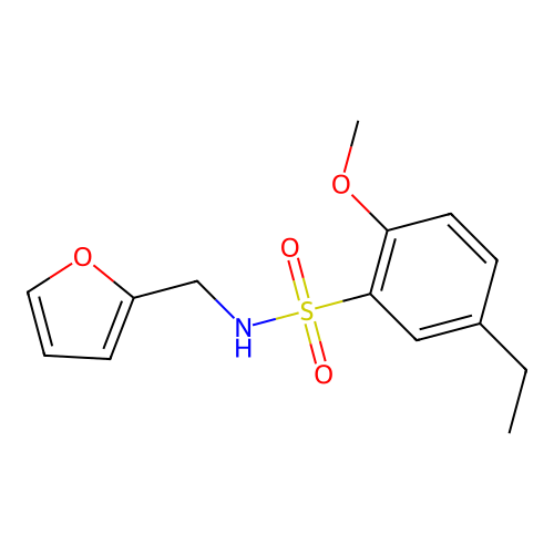 5-ethyl-N-(furan-2-ylmethyl)-2-methoxybenzenesulfonamide structure