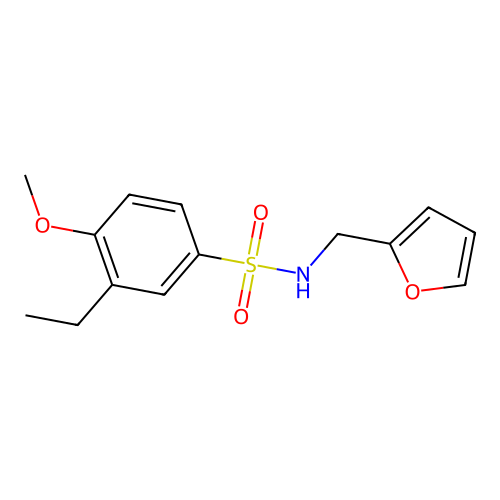3-ethyl-N-(furan-2-ylmethyl)-4-methoxybenzenesulfonamide structure