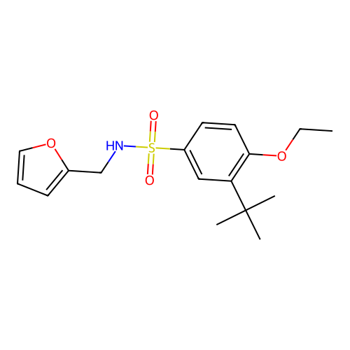 3-tert-butyl-4-ethoxy-N-(furan-2-ylmethyl)benzenesulfonamide structure