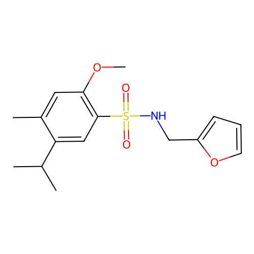 (2-Furylmethyl){[2-methoxy-4-methyl-5-(methylethyl)phenyl]sulfonyl}amine structure
