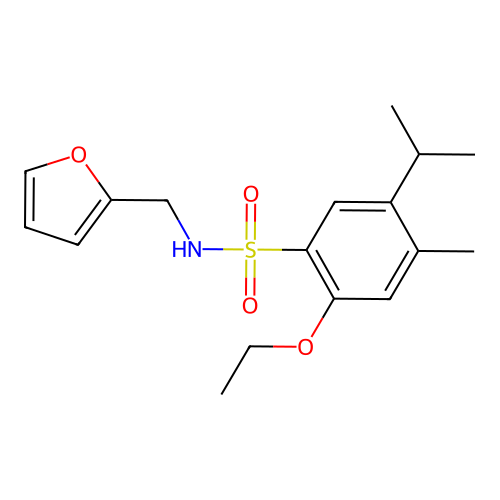 {[2-Ethoxy-4-methyl-5-(methylethyl)phenyl]sulfonyl}(2-furylmethyl)amine structure