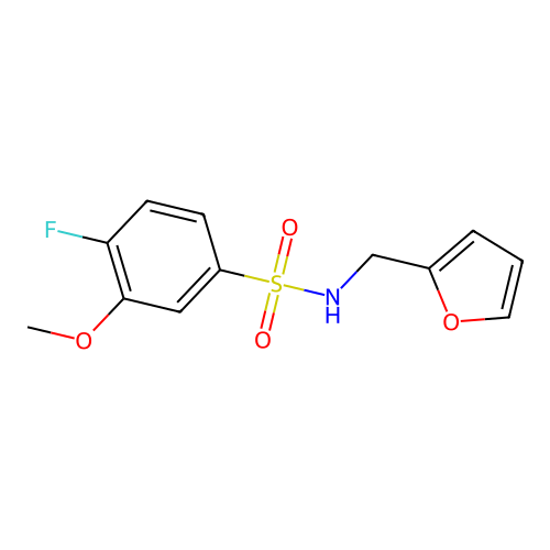 4-fluoro-N-(furan-2-ylmethyl)-3-methoxybenzenesulfonamide structure