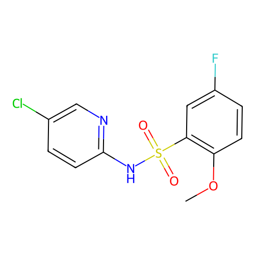 N-(5-chloropyridin-2-yl)-5-fluoro-2-methoxybenzenesulfonamide structure