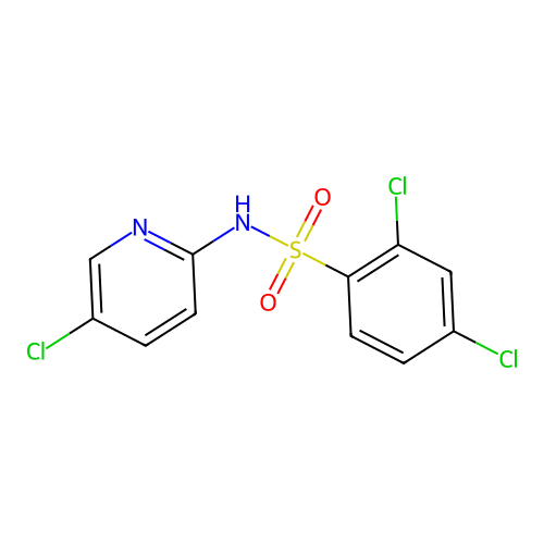 2,4-dichloro-N-(5-chloropyridin-2-yl)benzene-1-sulfonamide structure