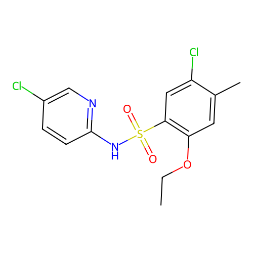 5-chloro-N-(5-chloropyridin-2-yl)-2-ethoxy-4-methylbenzenesulfonamide structure