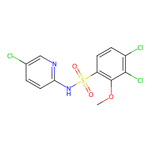 3,4-dichloro-N-(5-chloropyridin-2-yl)-2-methoxybenzenesulfonamide structure