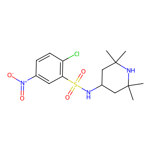 2-chloro-5-nitro-N-(2,2,6,6-tetramethylpiperidin-4-yl)benzenesulfonamide structure