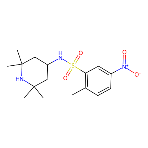 2-methyl-5-nitro-N-(2,2,6,6-tetramethylpiperidin-4-yl)benzenesulfonamide structure