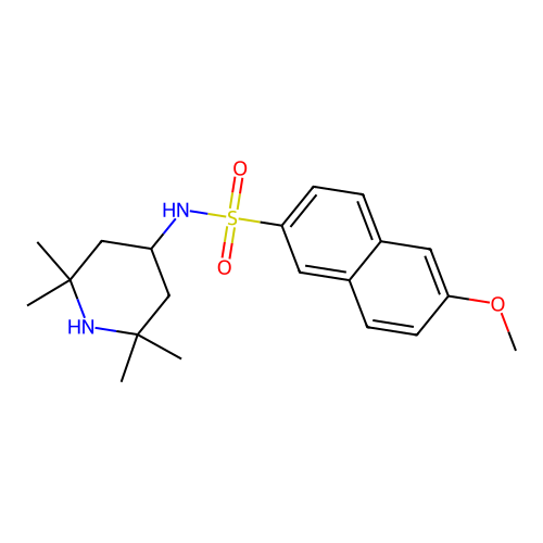 6-methoxy-N-(2,2,6,6-tetramethylpiperidin-4-yl)naphthalene-2-sulfonamide structure