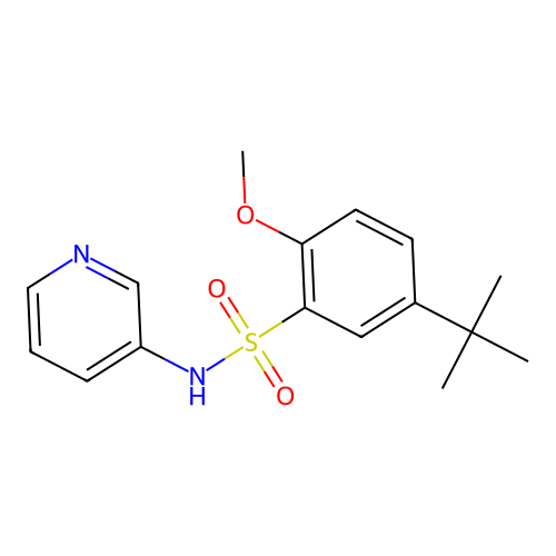 5-tert-butyl-2-methoxy-N-pyridin-3-ylbenzenesulfonamide structure